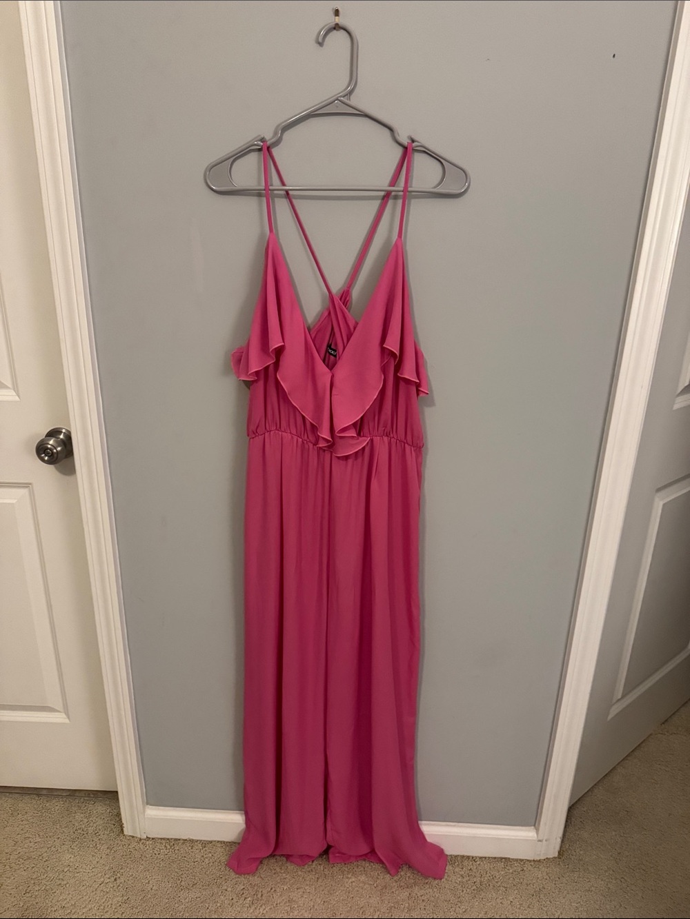 Women's Sleeveless Ruffle Jumpsuit - Pink